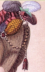 Paryskie fryzury, grafika, 1776